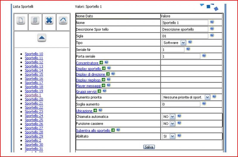  Software eliminacode Hello SPS Avanzato configurazione servizi e sportelli